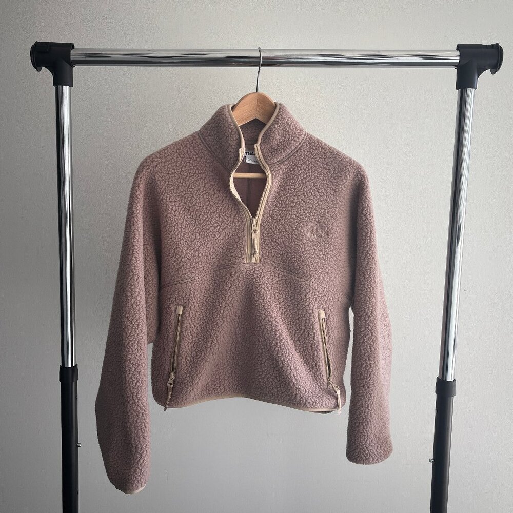 Aritzia Tna BIGFOOT POLAR Half-Zip | Color: Warm Taupe